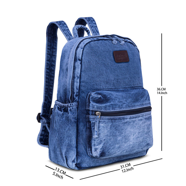 ZAINTO® Women's Denim Laptop Backpack | Eco-Friendly Office & Work Bag with Laptop Sleeve | Stylish Lightweight Professional Bag for Women | Travel, Business, School & Daily Use