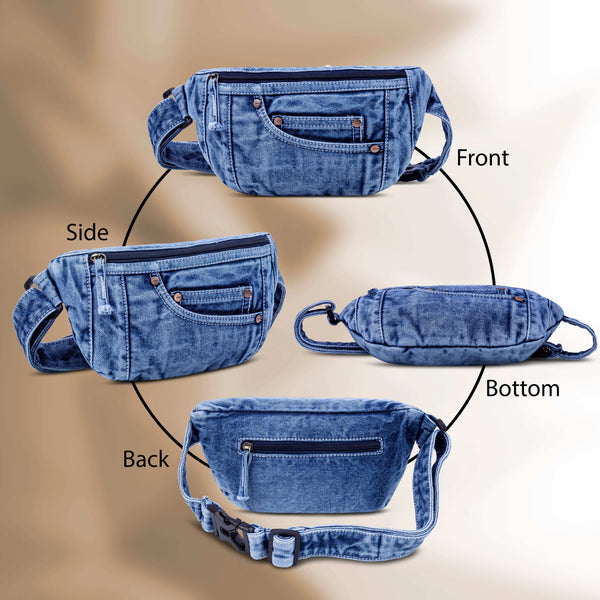 ZAINTO® Premium Denim Fanny Pack,Waist Bag for Men & Women