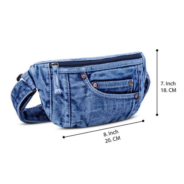 ZAINTO® Premium Denim Fanny Pack,Waist Bag for Men & Women