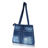 ZAINTO® Denim Tote Bag for Women with Zip | Stylish Shoulder Bag for College, Travel, Work | Spacious, Eco-Friendly, Lightweight Casual Jean Tote | Blue Durable Handbag for Girls & Ladies