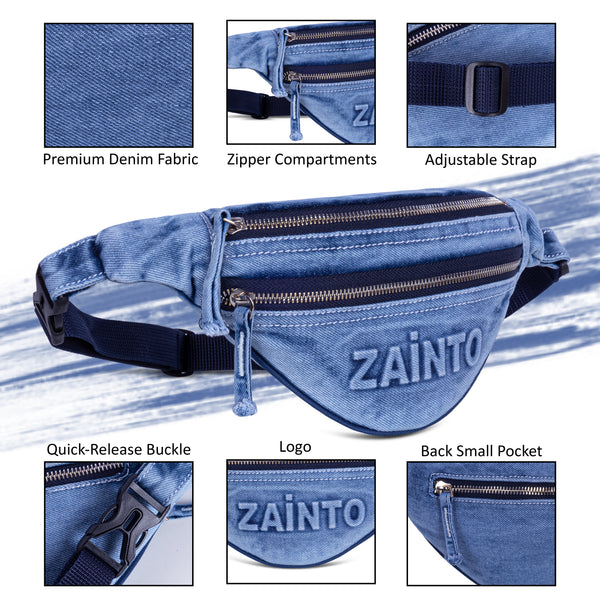 Zainto Denim Waist Bag for Men & Women