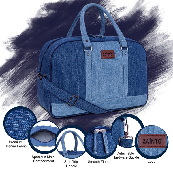 Zainto Denim Duffel Bag for Men & Women