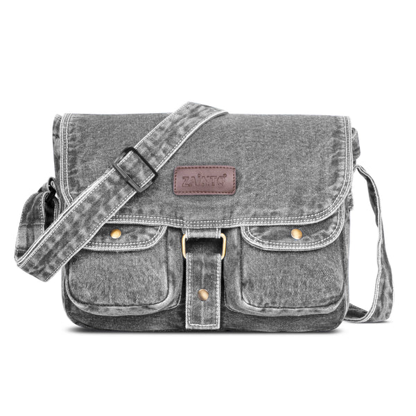 ZAINTO Eco-Friendly Denim Messenger Sling Bag for Men & Women | Upcycled Crossbody Shoulder Bag with Adjustable Strap & Multiple Pockets | Sustainable & Stylish Travel Satchel
