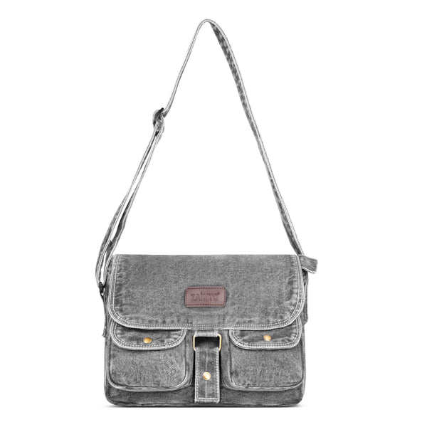 ZAINTO Eco-Friendly Denim Messenger Sling Bag for Men & Women | Upcycled Crossbody Shoulder Bag with Adjustable Strap & Multiple Pockets | Sustainable & Stylish Travel Satchel
