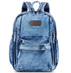 ZAINTO Denim Backpacks for women Stylish Outdoor Travel Commute Daypack Large Capacity Schoolbag College Students Junior High School Students Bookbag