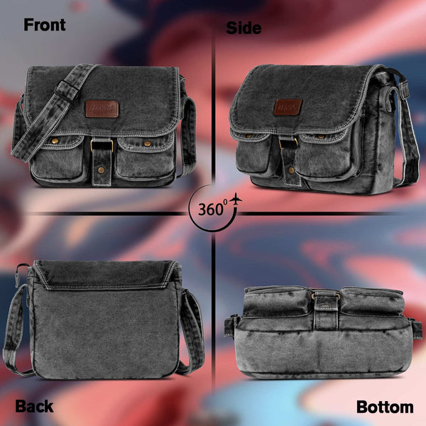 ZAINTO Denim Sling bag Students Book Bag for women