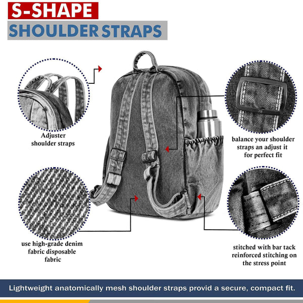 ZAIINTO Denim Backpacks for men and women Stylish Outdoor Travel bag