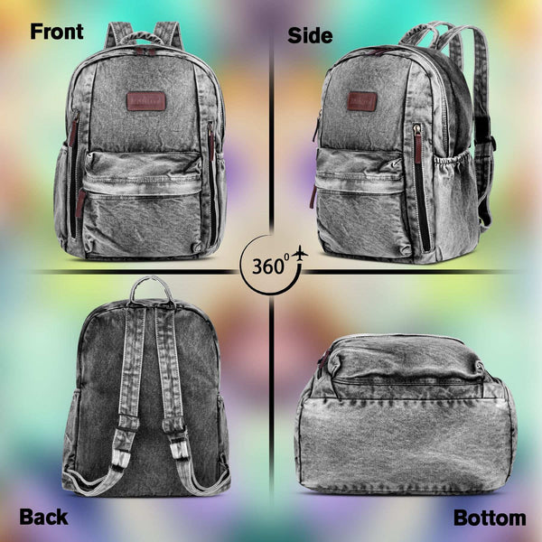 ZAIINTO Denim Backpacks for men and women Stylish Outdoor Travel bag