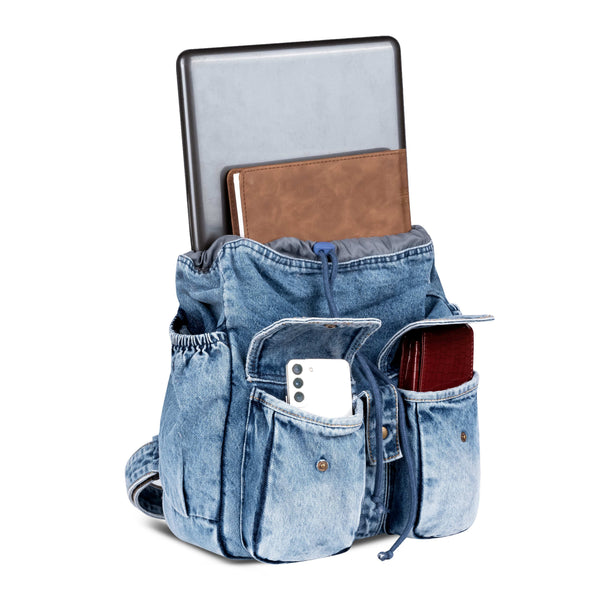 Stylish Denim Flap Backpack for Women & Men