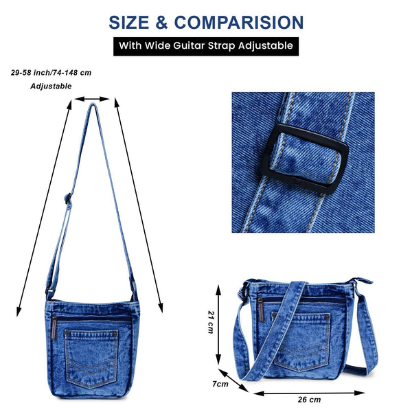 ZAINTO Denim Cross-Body sling Bag for men and women