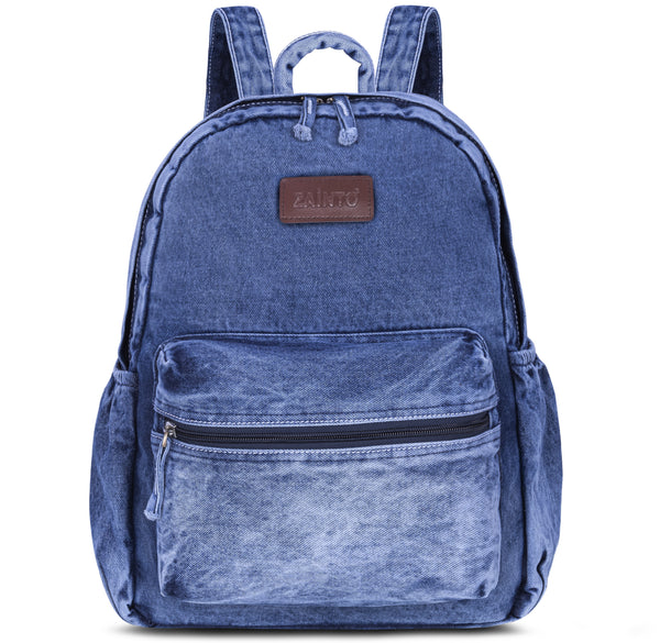 ZAINTO® Women's Denim Laptop Backpack | Eco-Friendly Office & Work Bag with Laptop Sleeve | Stylish Lightweight Professional Bag for Women | Travel, Business, School & Daily Use