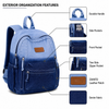 ZAINTO Denim Backpack for Women – Durable Everyday College Bag