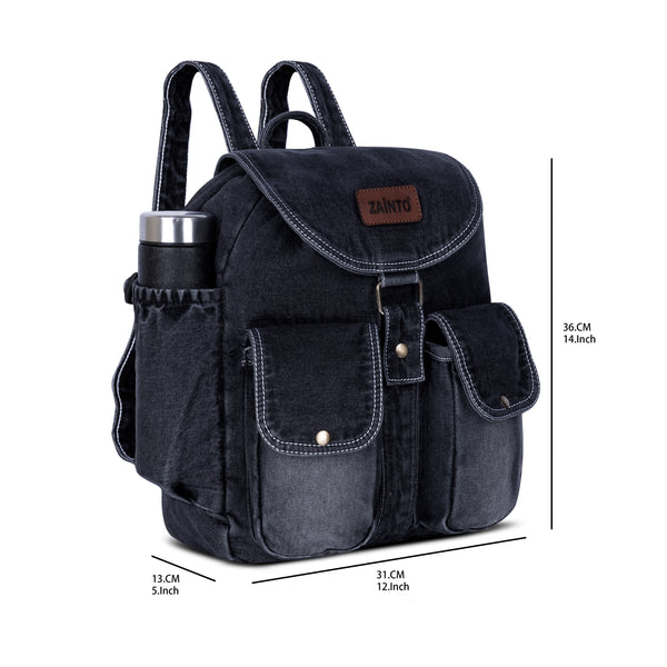 ZAINTO Stylish Denim Flap Backpack for Women & Men – Lightweight, Durable, and Spacious Bag for Travel, School, or Daily Use bag for women