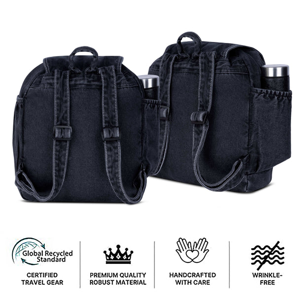 ZAINTO Stylish Denim Flap Backpack for Women & Men – Lightweight, Durable, and Spacious Bag for Travel, School, or Daily Use bag for women