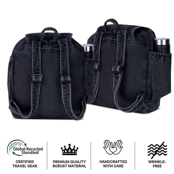 ZAINTO Stylish Denim Flap Backpack for Women & Men – Lightweight, Durable, and Spacious Bag for Travel, School, or Daily Use bag for women