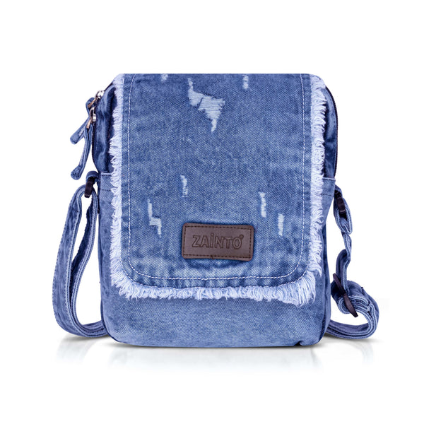 ZAINTO Crossbody Sling Bag for Women & Girls – Stylish Denim Casual Fringe Shoulder Bag with Adjustable Strap
