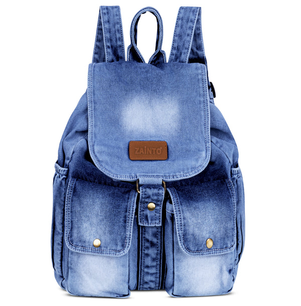 Stylish Denim Flap Backpack for Women & Men