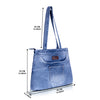 ZAINTO® Denim Tote Bag for Women with Zip | Stylish Shoulder Bag for College, Work & Travel | Eco-Friendly, Spacious,Handbag with jeans Pockets