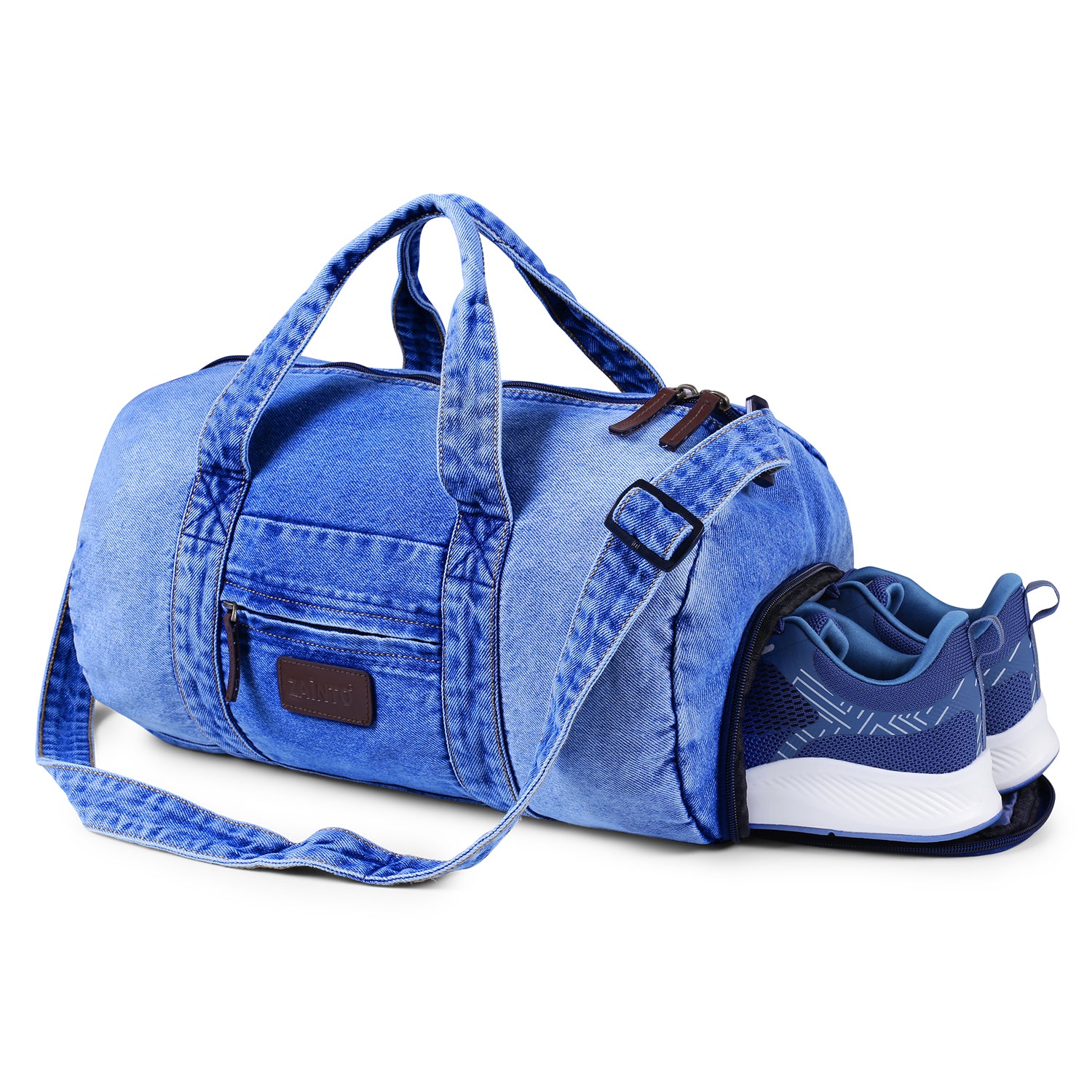 ZAINTO Denim Duffel Bag for Gym and travel