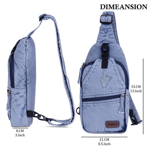 ZAINTO® Slim Denim Crossbody Sling Bag for Men & Boys