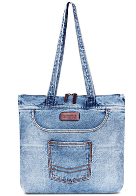 Stylish Denim Tote Bag for Women - Eco-Friendly, Durable, Lightweight, and Spacious Shoulder Bag for Shopping, Travel, or Everyday Use