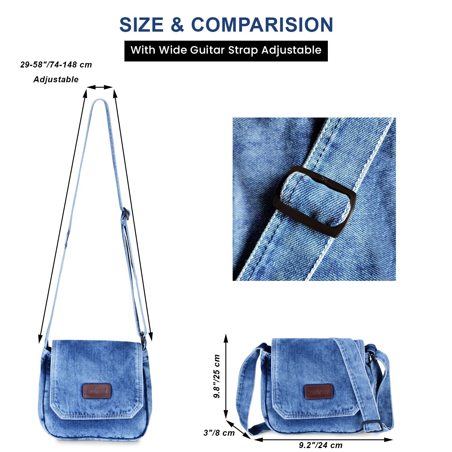 Denim Sling crossbody bag for women and men - ZAINTO Bag