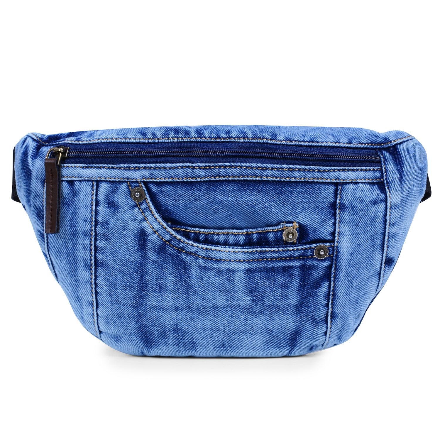 Denim Waist Bag, Cross Body Travel Pouch for Men, Women