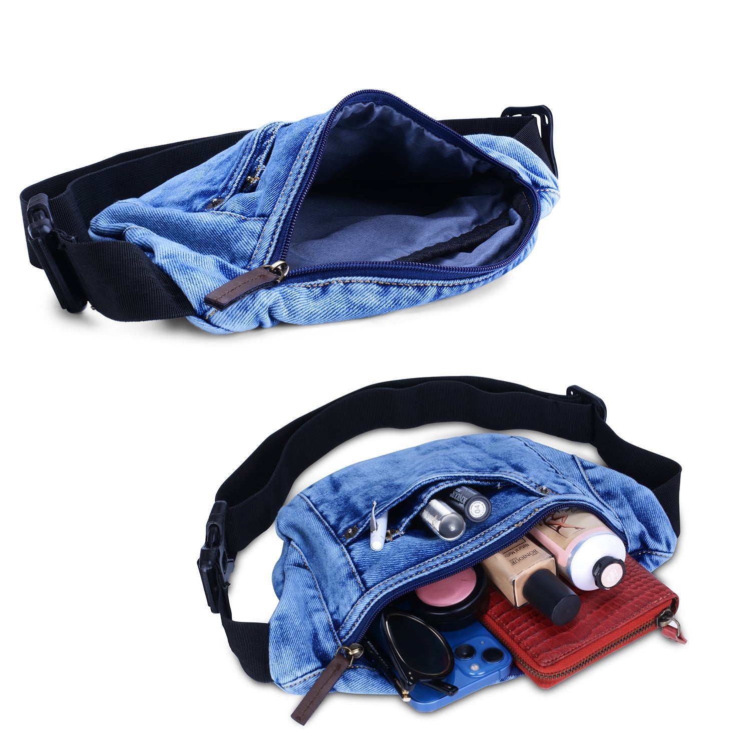 Denim Waist Bag, Cross Body Travel Pouch for Men, Women - ZAINTO Bag