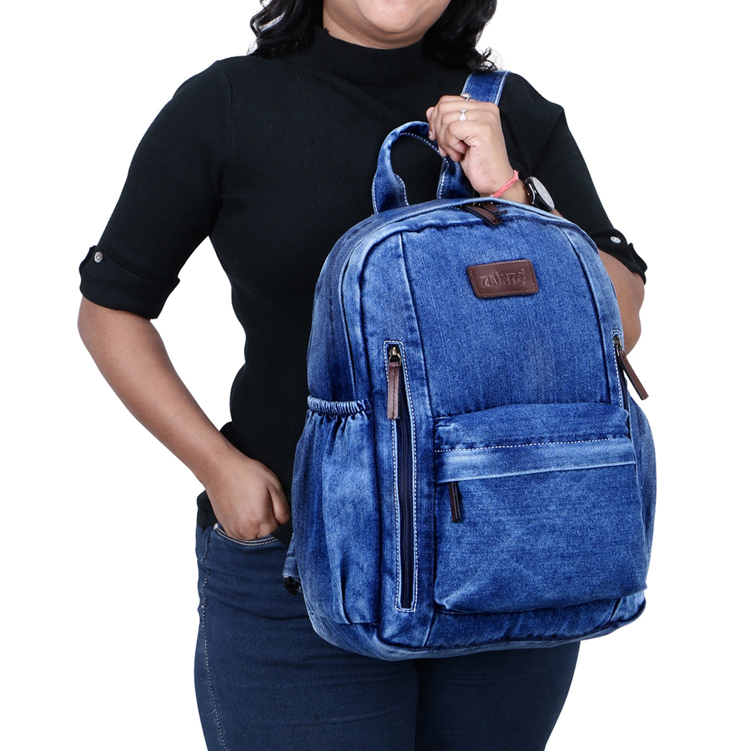 ZAINTO Denim Backpack for women Students college Bookbag - ZAINTO Bag