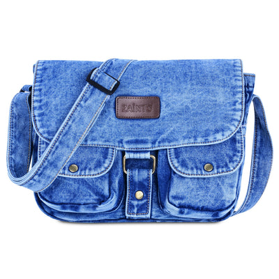 ZAINTO Denim Sling bag Students Book Bag for women