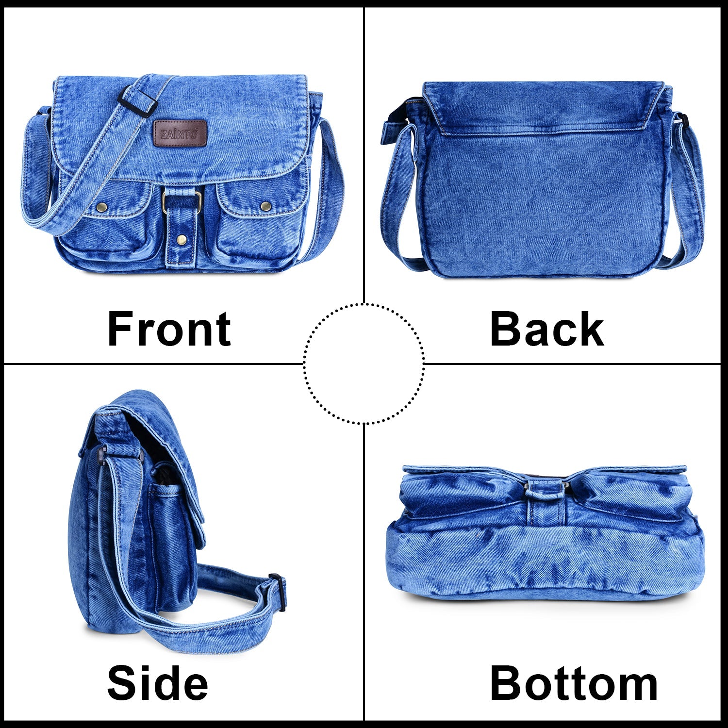 ZAINTO Denim Sling bag Students Book Bag for women - ZAINTO Bag